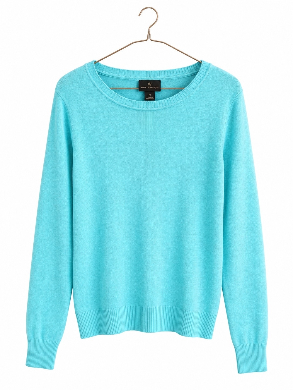 Worthington Aqua Crewneck Pullover